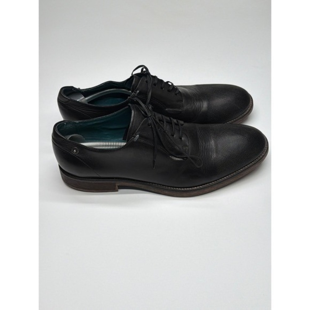 DIESEL Black Leather Perforated Cap Toe Oxford Dress Shoes Men 43 Made in Italy